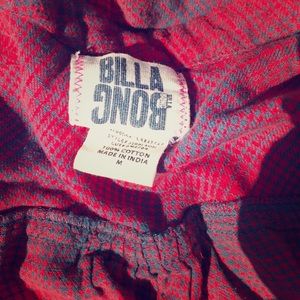 Billabong M red/blue plaid shirt GUC gently loved